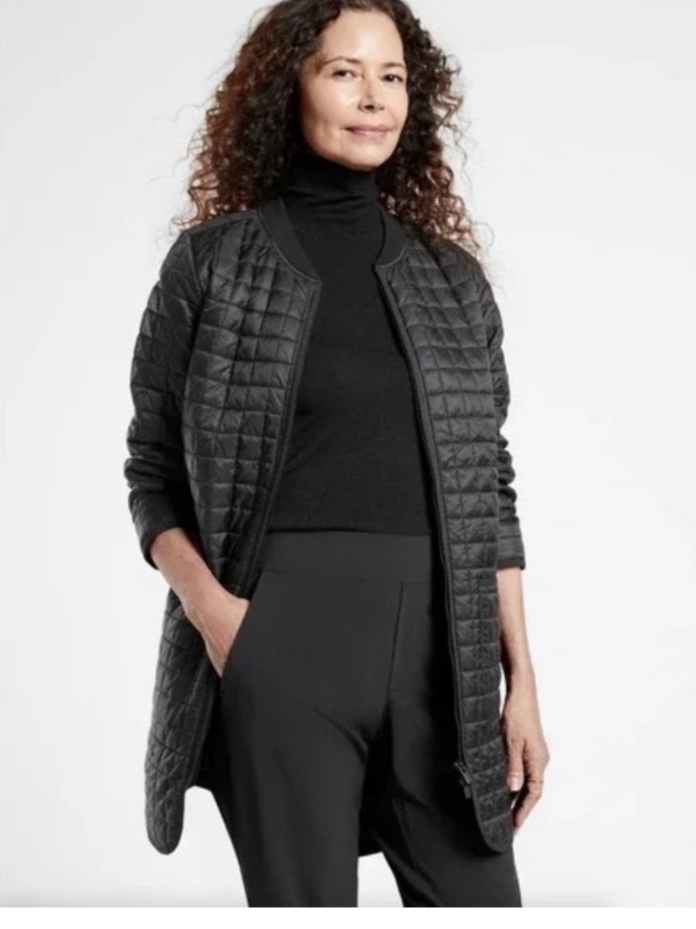 ATHLETA‎ Recycled Grandview PrimaLoft Shell Quilted Puffer Coat Black Size XS
